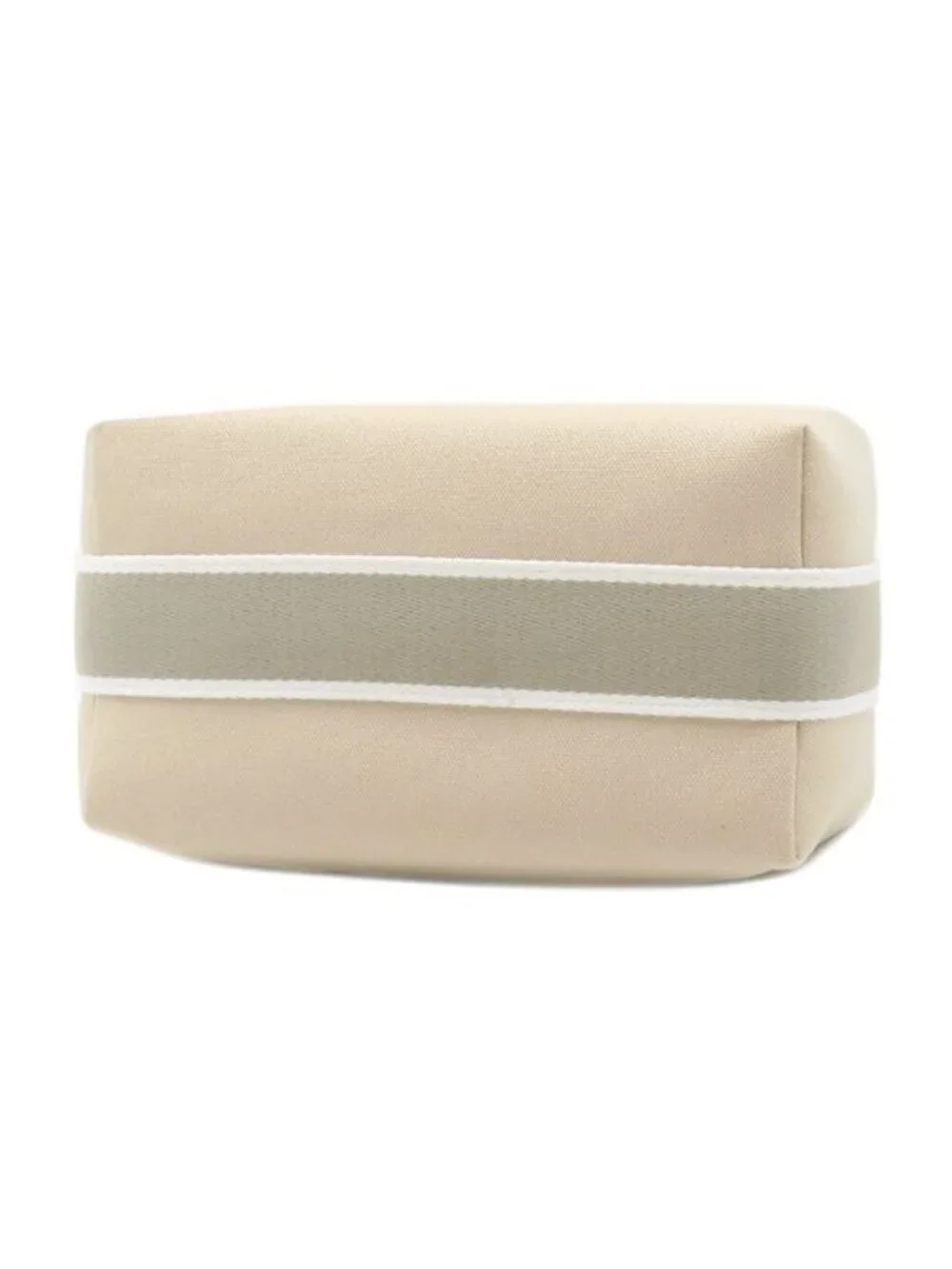 Hermes Pouch Brid-a-brac PM Cotton Canvas Natural Silver Vanity H Logo